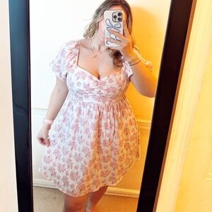 BNWT Floral Pink and White Dress